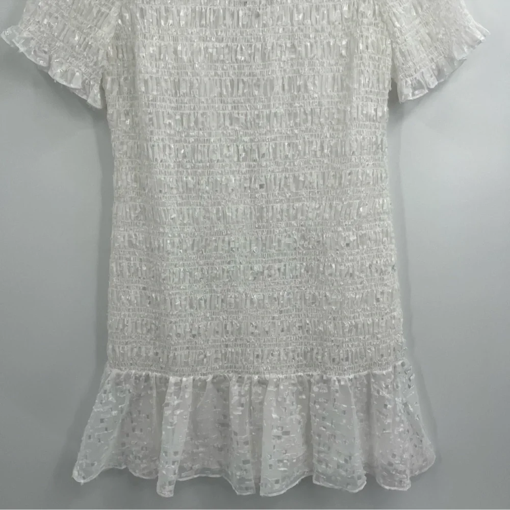 Ted baker London white tildra smoked fit and flare mini dress size large 10 nwt - Picture 7 of 11